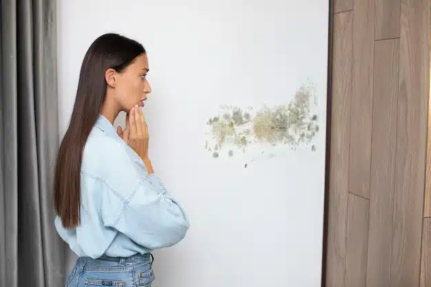 Homeowner discovering wall mold and learning how to test for mold in your home