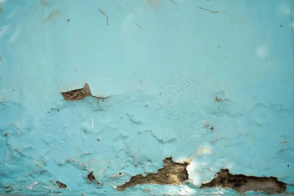 Peeling and damaged wall caused by moisture showing why knowing how to choose a water damage restoration company matters